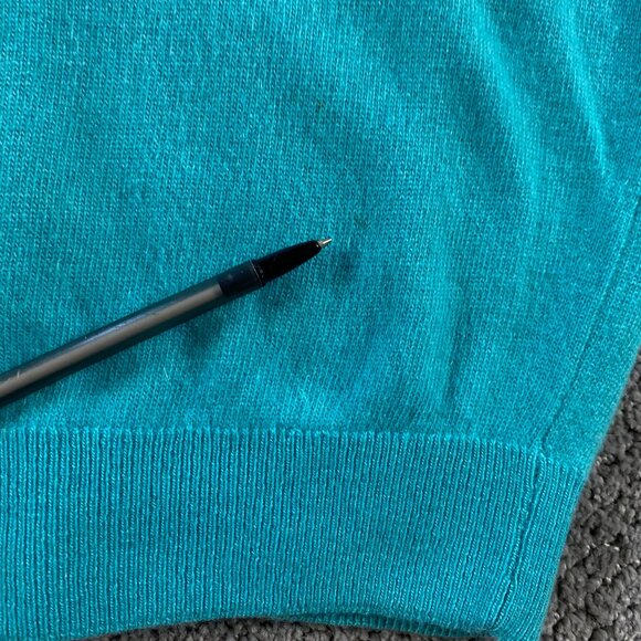 Vintage Ballantyne of Peebles Cashmere Cardigan Sweater Womens 36 Teal Turquoise - Picture 6 of 14